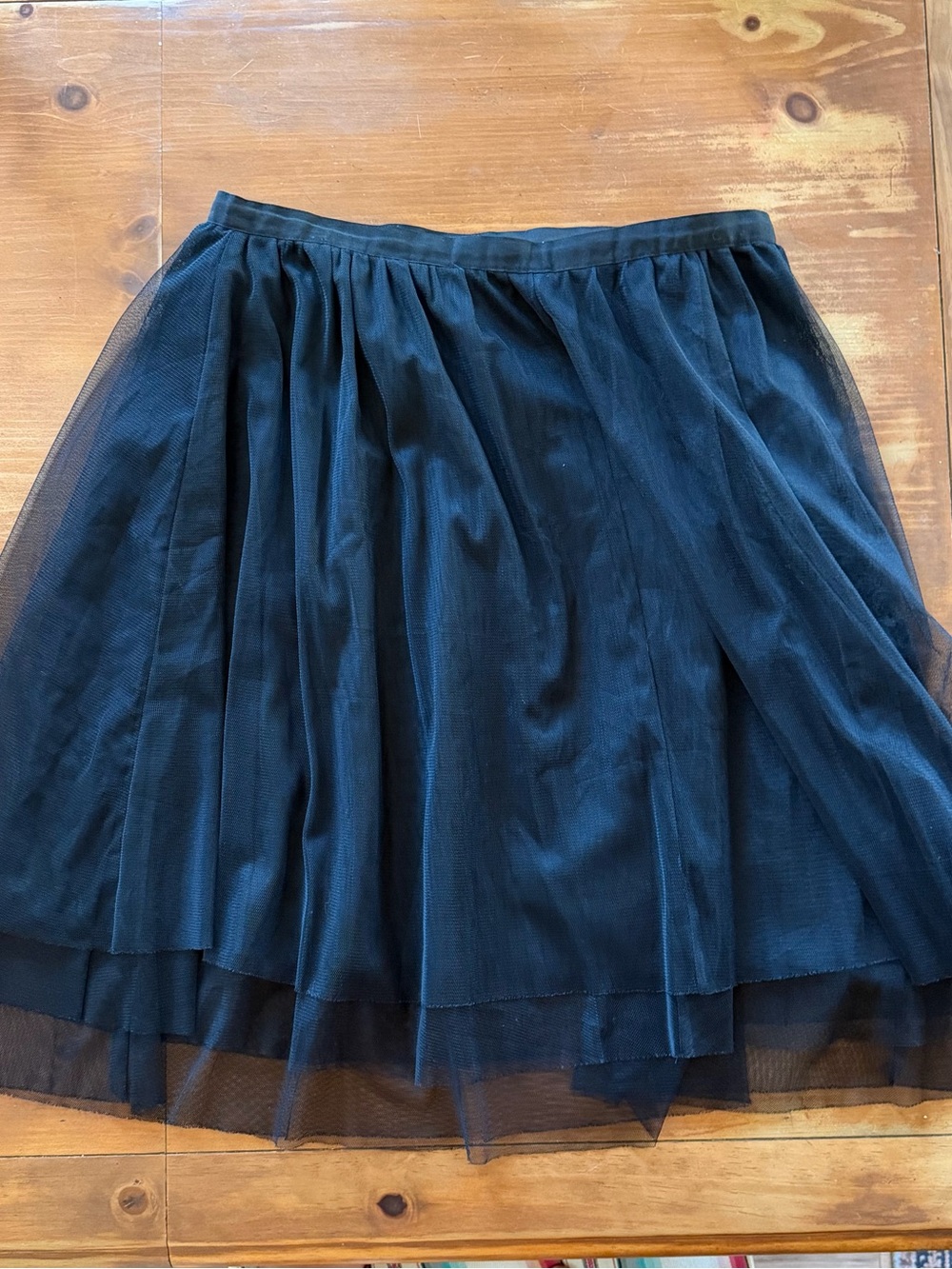 Isaac Mizrahi Black Tulle Layered A-Line Skirt